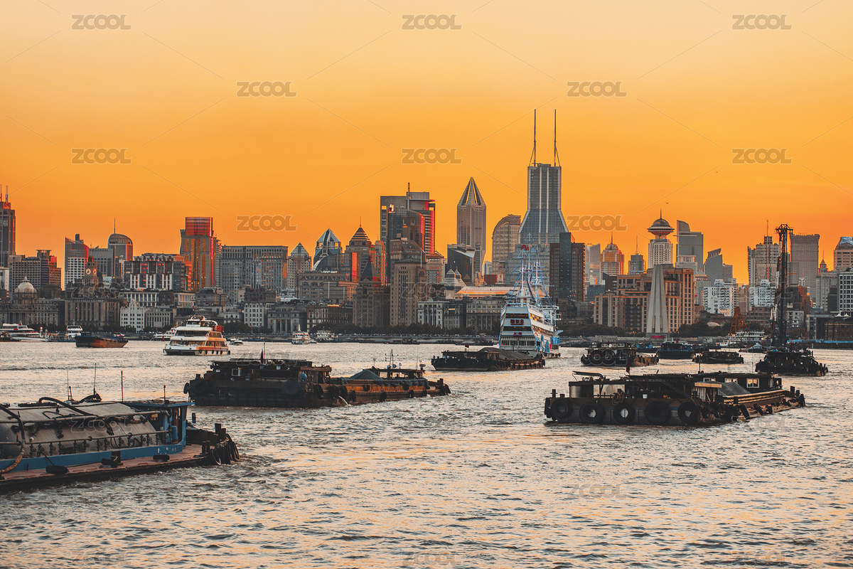 傍晚時分黃浦江上的貨船和城市建筑（主預覽-8931747） - 未分類 - 站酷設計師張也可_原創(chuàng)素材 - 站酷ZCOOL