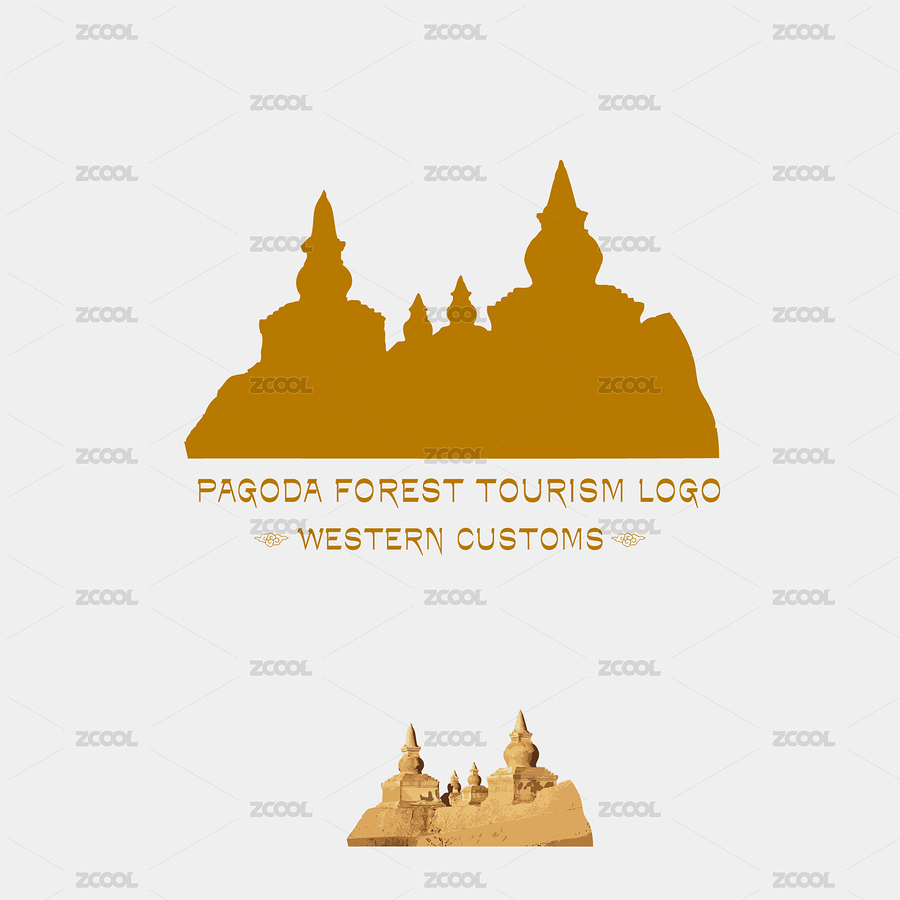 西域文化佛教舍利塔林 标志logo矢量素材（主预览-8752115） - 未分类 - 站酷设计师猎意品牌设计原创素材 - 站酷ZCOOL