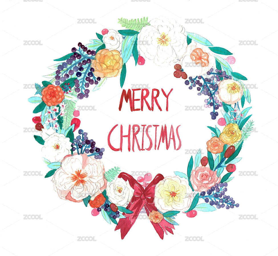 花環(huán) 圣誕花環(huán) 水彩 手繪（主預(yù)覽-4887056） - 未分類 - 站酷設(shè)計師Houshuo鑠原創(chuàng)素材 - 站酷ZCOOL