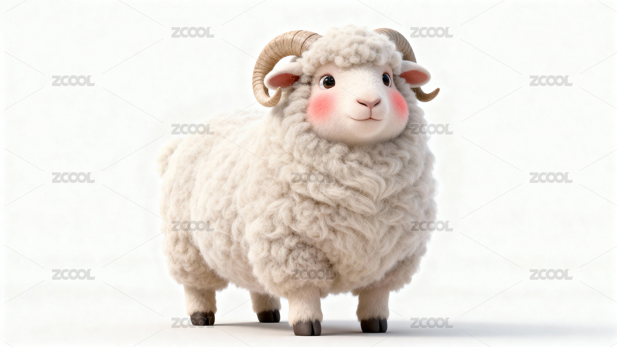 萌系卷角羊毛绒玩偶（主预览-12320549） - 未分类 - 站酷设计师悠悠哉哉种地梨原创素材 - 站酷ZCOOL