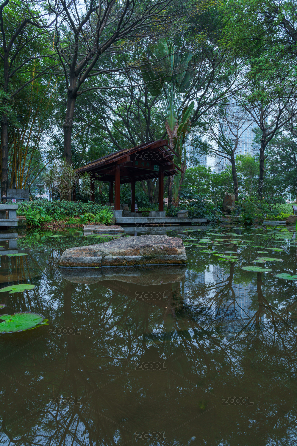 广州珠江公园园林水池水景广场景观设计