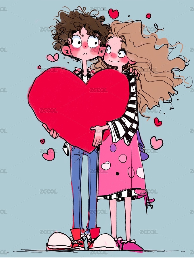 手捧愛心的情侶（主預覽-2190899） - 未分類 - 站酷設計師Naco｜here原創(chuàng)素材 - 站酷ZCOOL
