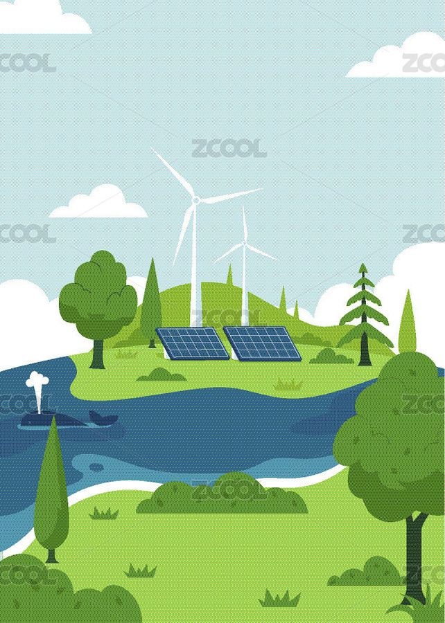 绿色能源驱动的美丽自然（主预览-12008469） - 未分类 - 站酷设计师餐餐要吃要吃酒原创素材 - 站酷ZCOOL
