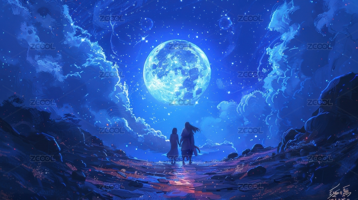 七夕情人节节日恋爱祝福浪漫唯美艺术插画（主预览-1436707） - 未分类 - 站酷设计师lhj6688原创素材 - 站酷ZCOOL