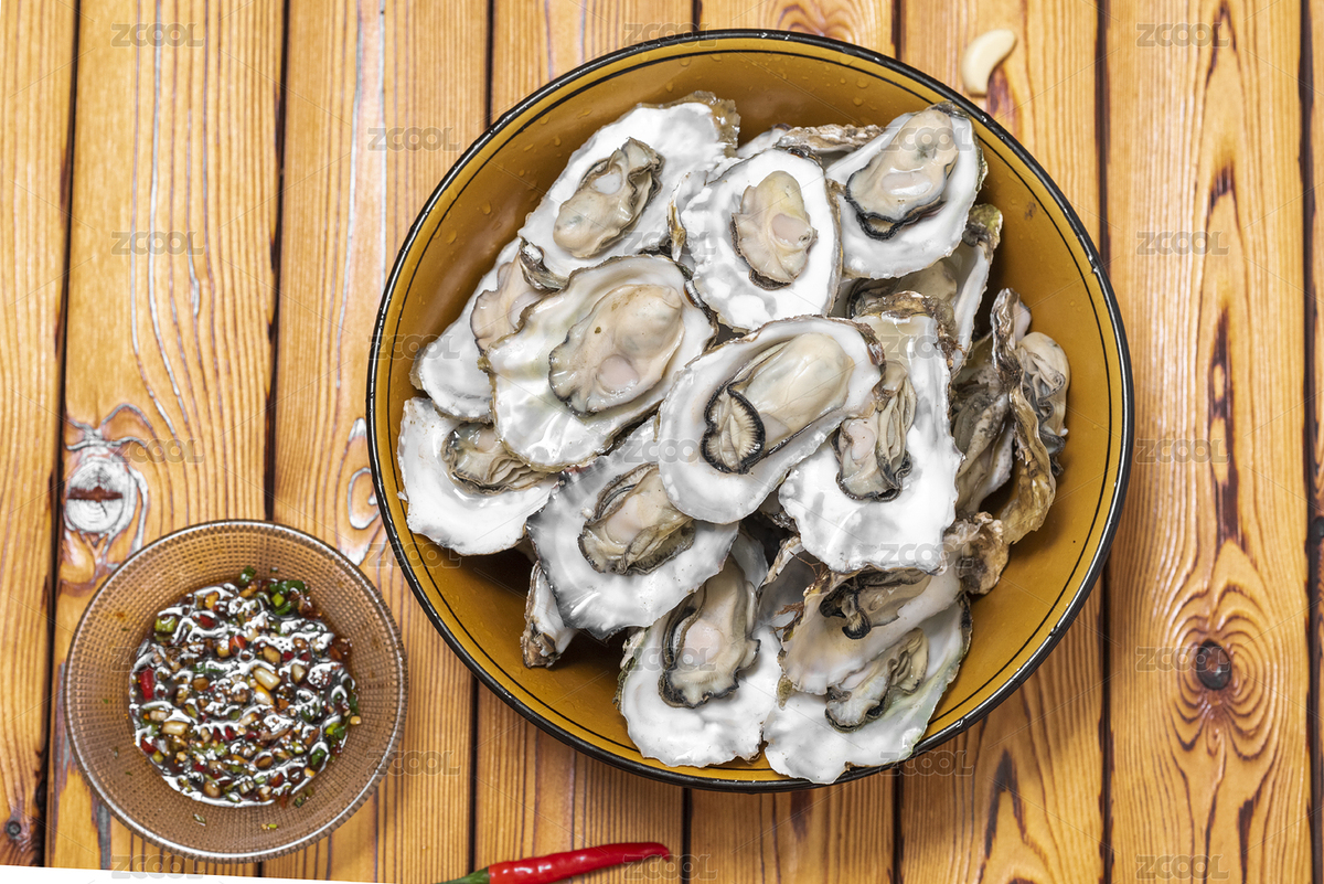 原汁原味高營養(yǎng)的清蒸生蠔和醬汁俯視圖（主預(yù)覽-4323590） - 未分類 - 站酷設(shè)計師juntone77原創(chuàng)素材 - 站酷ZCOOL