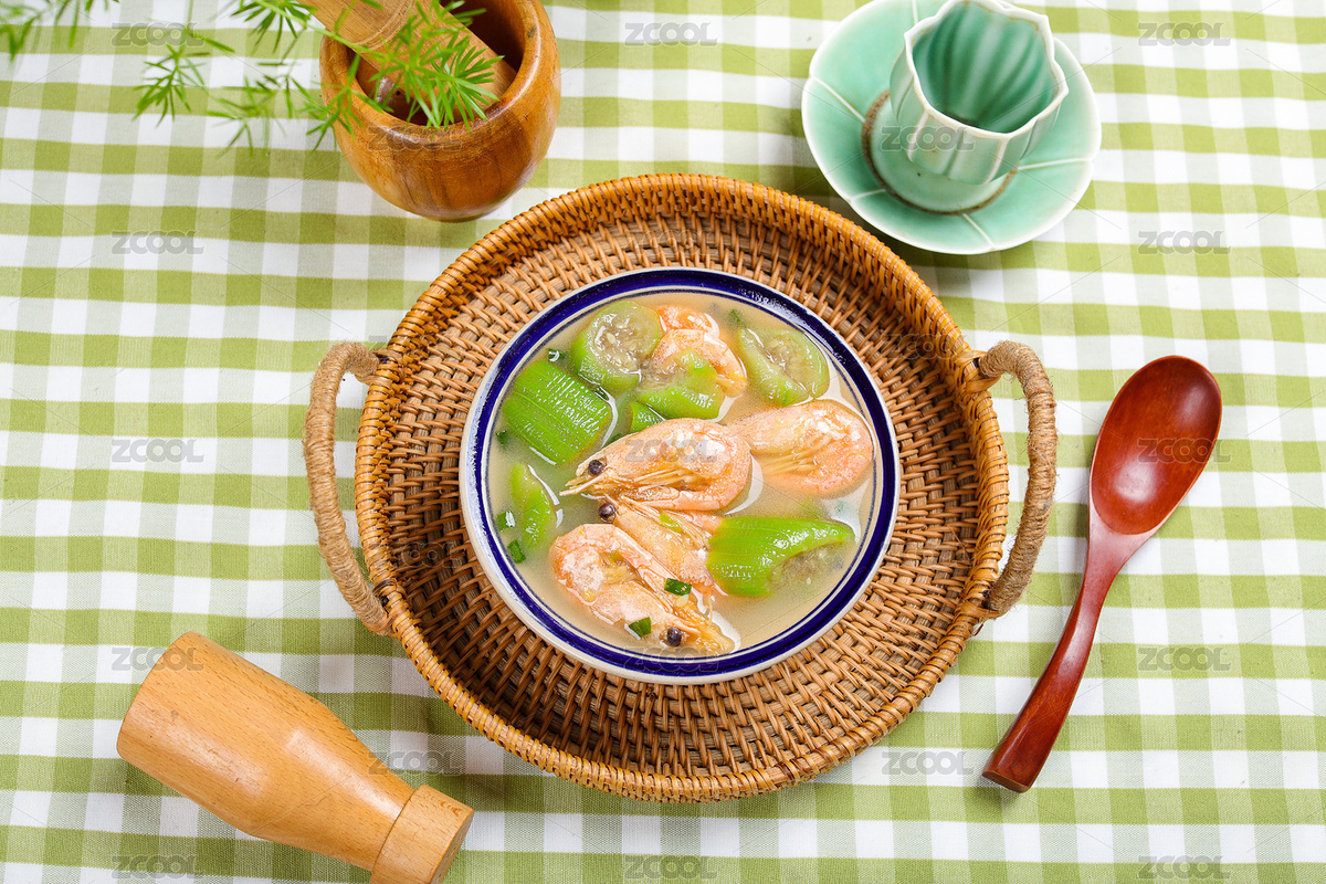 營養(yǎng)美味湯菜絲瓜煮蝦湯（主預(yù)覽-6919075） - 未分類 - 站酷設(shè)計師曇華碎影原創(chuàng)素材 - 站酷ZCOOL