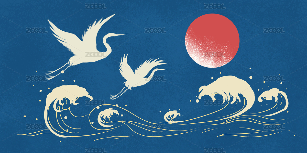 中秋節(jié)中國風(fēng)仙鶴圖（主預(yù)覽-4961095） - 未分類 - 站酷設(shè)計師別桑原創(chuàng)素材 - 站酷ZCOOL