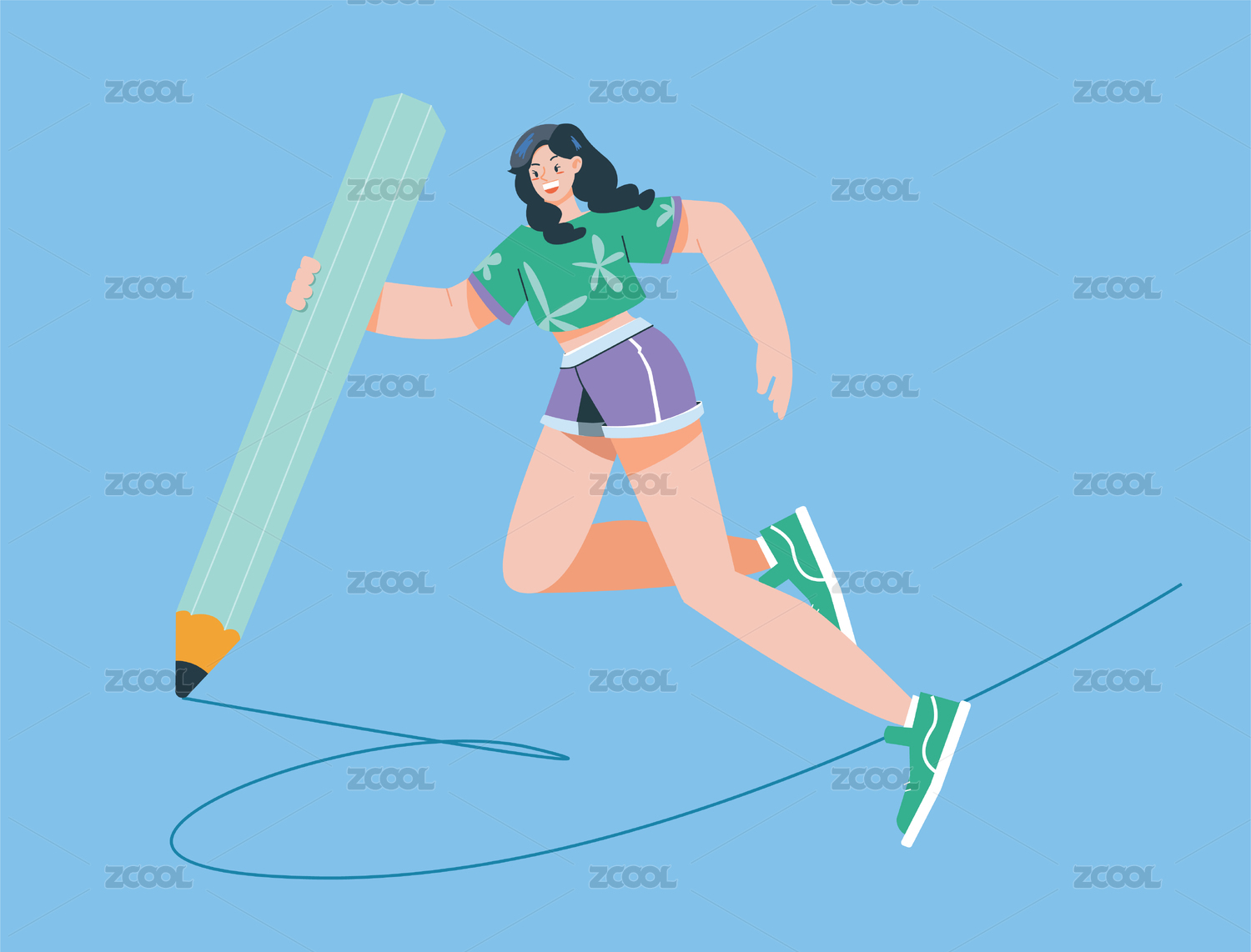 时尚少女绘画