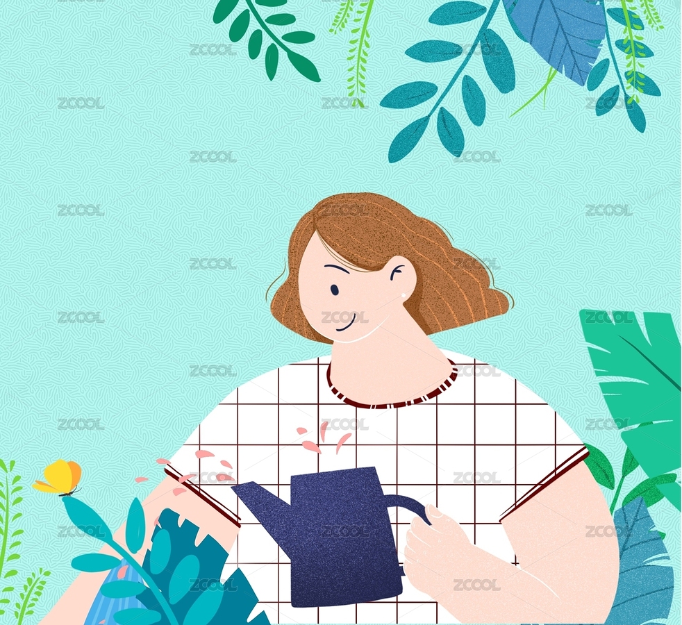 澆水的女孩（主預(yù)覽-7077186） - 未分類 - 站酷設(shè)計(jì)師菲呀FY原創(chuàng)素材 - 站酷ZCOOL