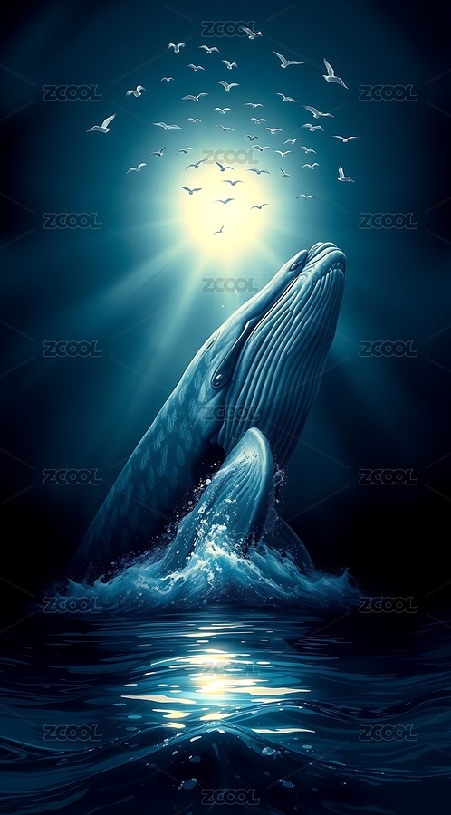 海上巨鯨躍出海面（主預(yù)覽-12492062） - 未分類 - 站酷設(shè)計(jì)師永興智圖原創(chuàng)素材 - 站酷ZCOOL