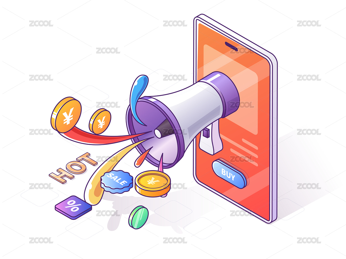 手機(jī)里面有喇叭叫喊折扣矢量插畫（主預(yù)覽-5039473） - 未分類 - 站酷設(shè)計師SA九五二七原創(chuàng)素材 - 站酷ZCOOL