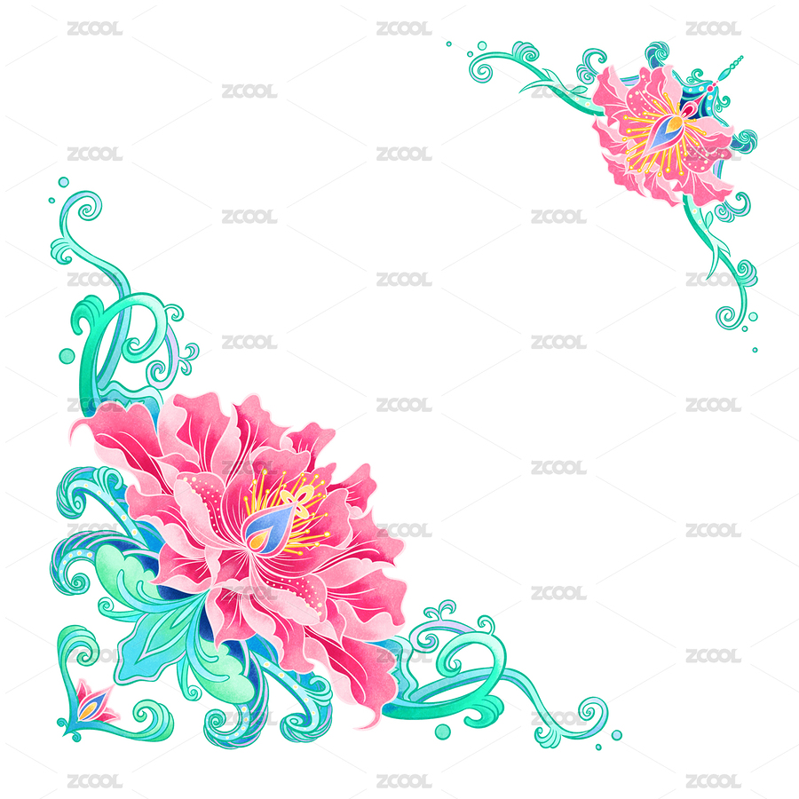 中式紋樣牡丹紋（主預(yù)覽-11221094） - 未分類 - 站酷設(shè)計師約瑟芬0629原創(chuàng)素材 - 站酷ZCOOL