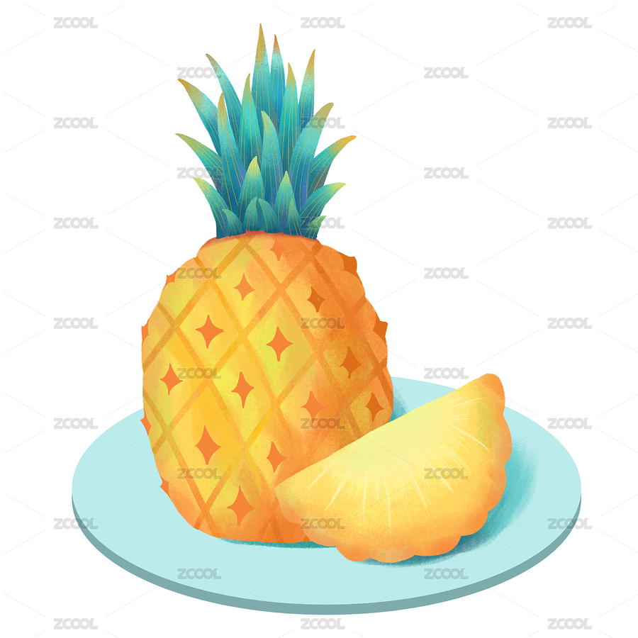 手繪扁平風(fēng)格菠蘿鳳梨水果插畫商用素材（主預(yù)覽-881600） - 未分類 - 站酷設(shè)計(jì)師一只咕咚原創(chuàng)素材 - 站酷ZCOOL