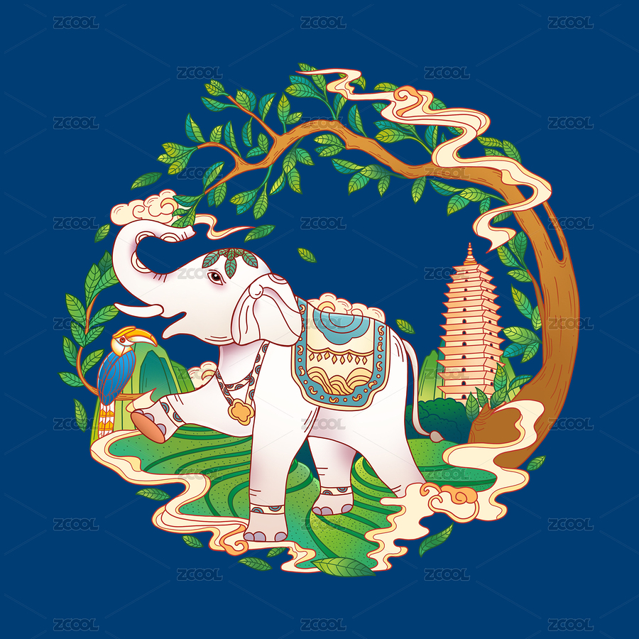 国风云南普洱茶茶叶包装插画（主预览-1748780） - 未分类 - 站酷设计师杨阿鸭原创素材 - 站酷ZCOOL