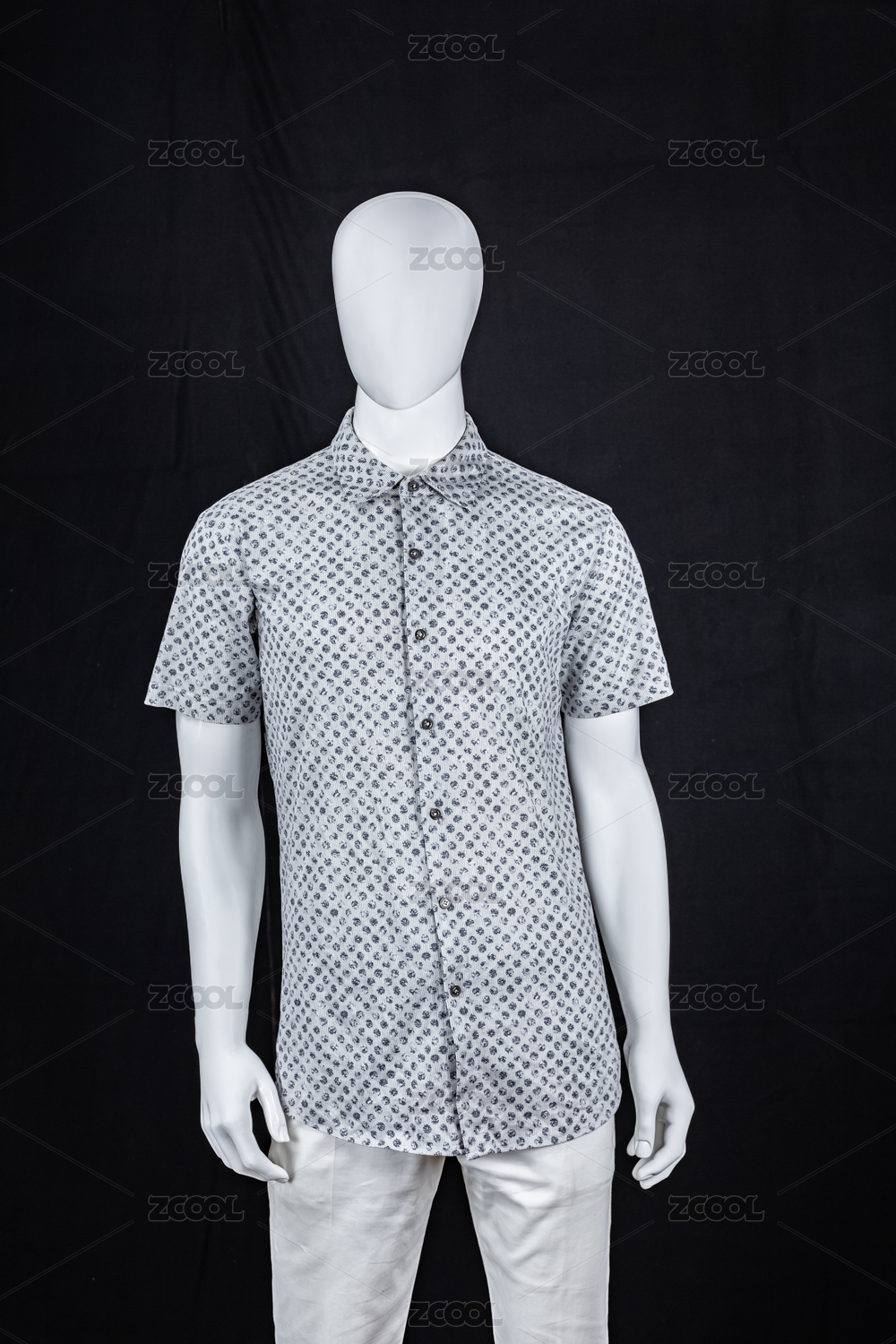 夏季男式小方格短袖衫服装针织品