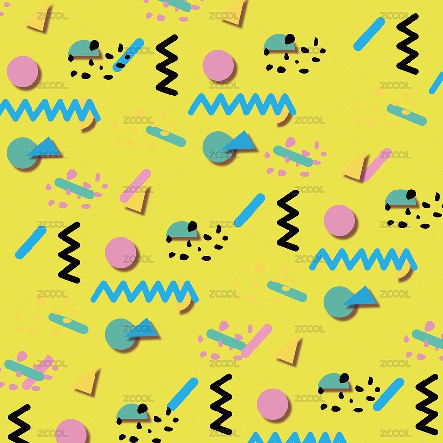 孟菲斯風(fēng)格 海報（主預(yù)覽-9094350） - 未分類 - 站酷設(shè)計師睡睡馬原創(chuàng)素材 - 站酷ZCOOL