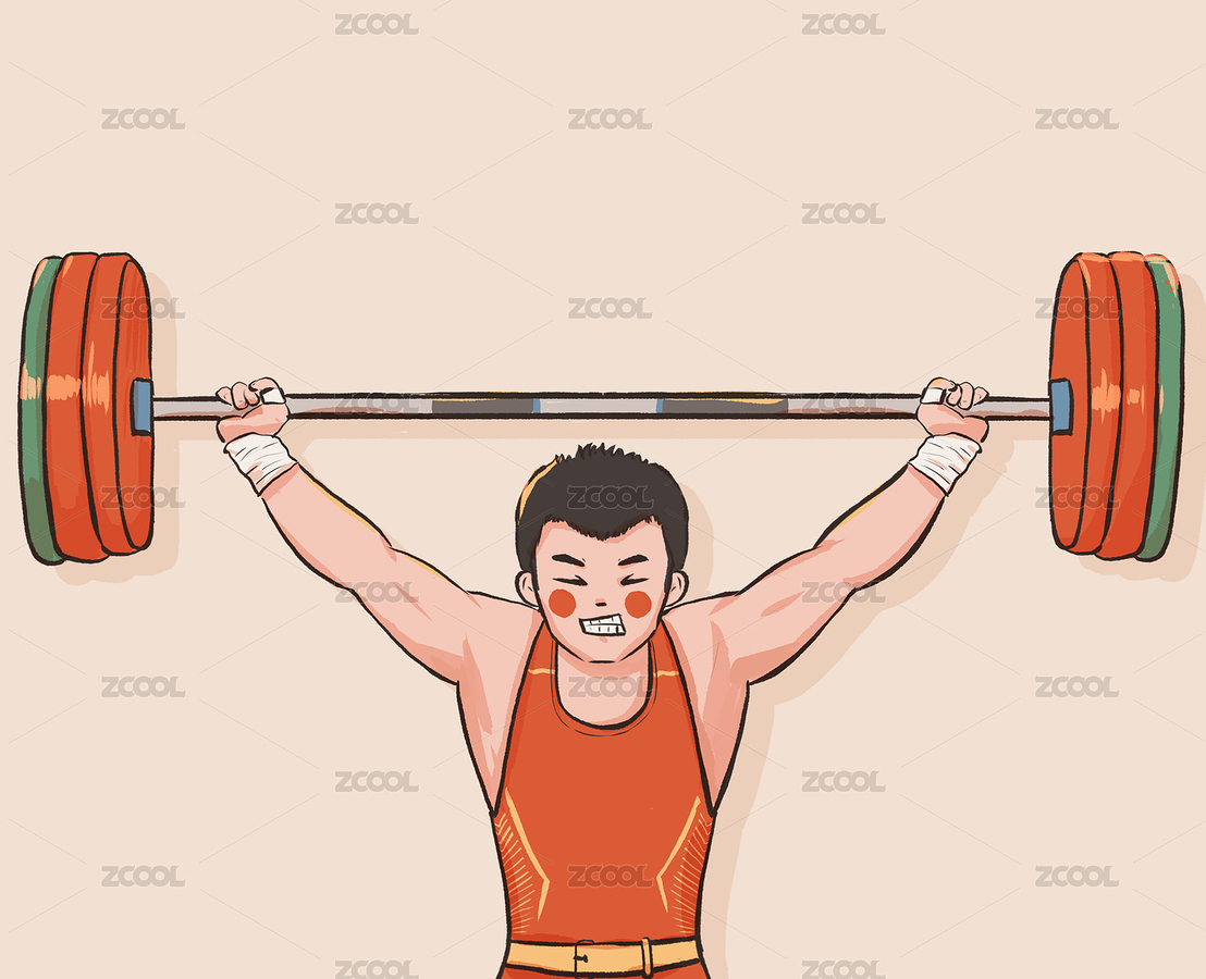 男子舉重運(yùn)動項(xiàng)目手繪插畫（主預(yù)覽-9678702） - 未分類 - 站酷設(shè)計(jì)師april15022130749原創(chuàng)素材 - 站酷ZCOOL