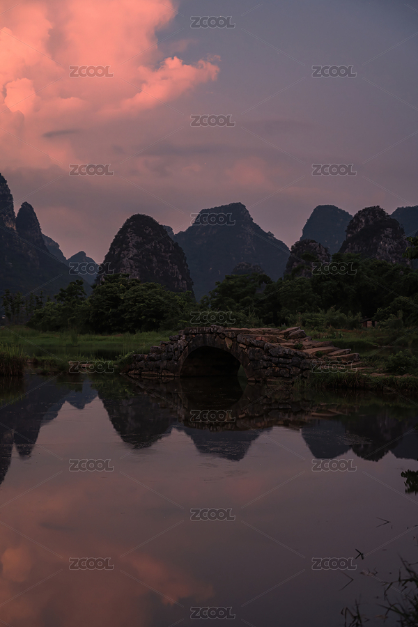 日落時桂林山邊河流上的古石橋（主預(yù)覽-6098630） - 未分類 - 站酷設(shè)計師豆半張原創(chuàng)素材 - 站酷ZCOOL