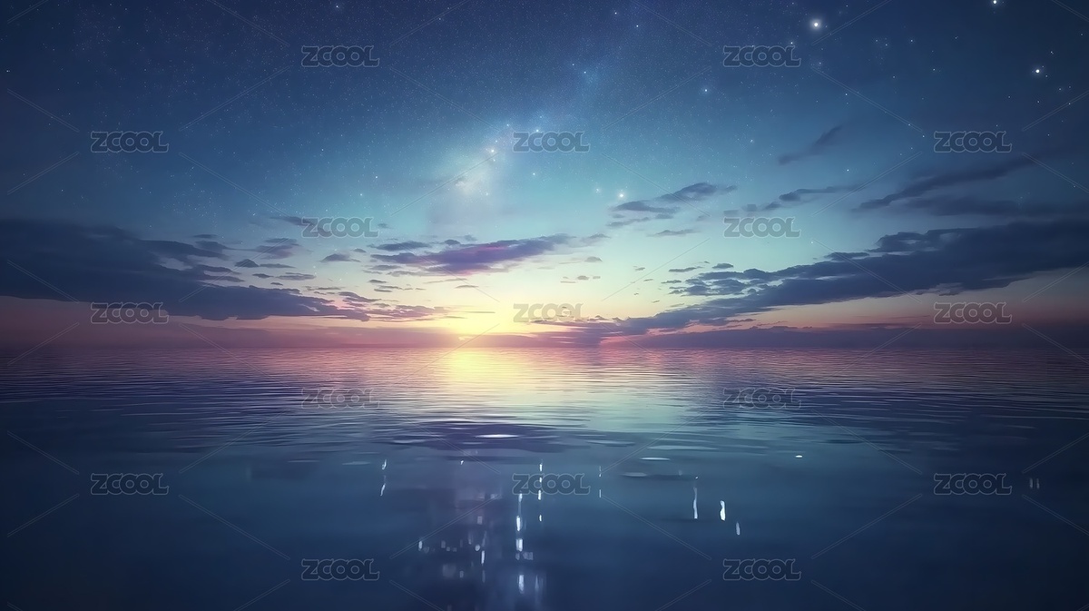 宁静星空下的平静海面（主预览-2031720） - 未分类 - 站酷设计师前夫请等我3年原创素材 - 站酷ZCOOL