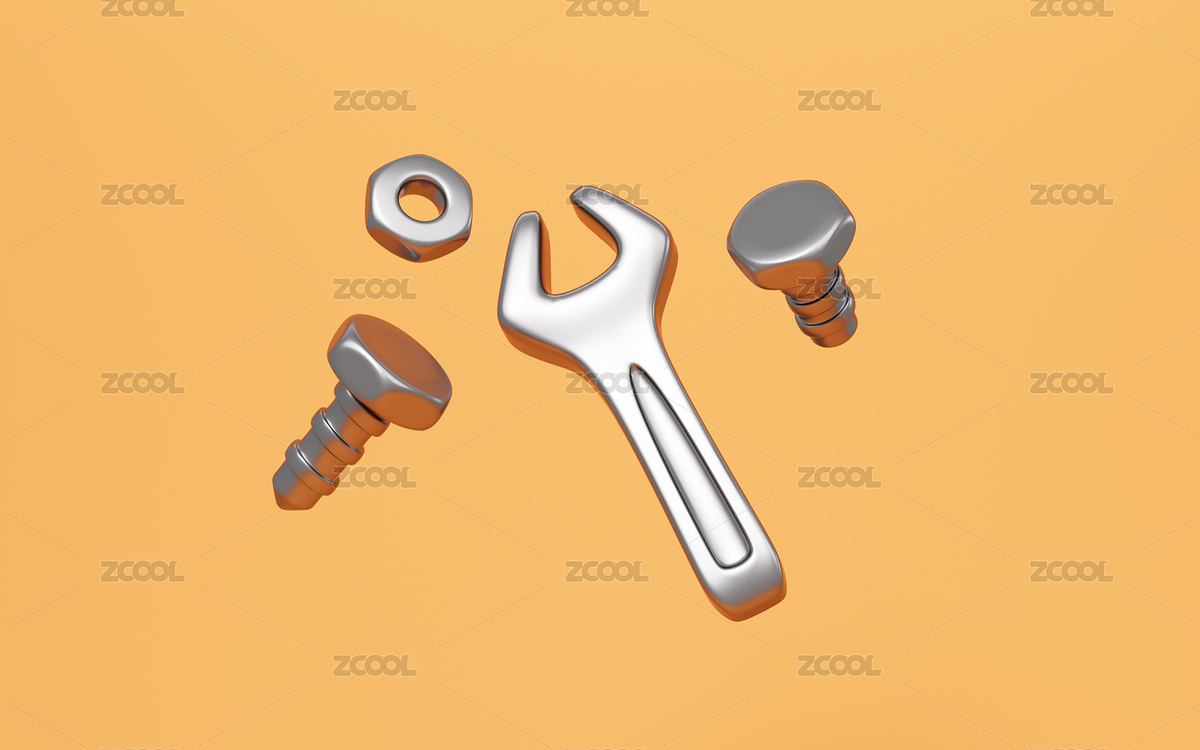 卡通扳手和螺釘螺帽組合3D渲染（主預(yù)覽-11833202） - 未分類(lèi) - 站酷設(shè)計(jì)師TinaJi0718原創(chuàng)素材 - 站酷ZCOOL