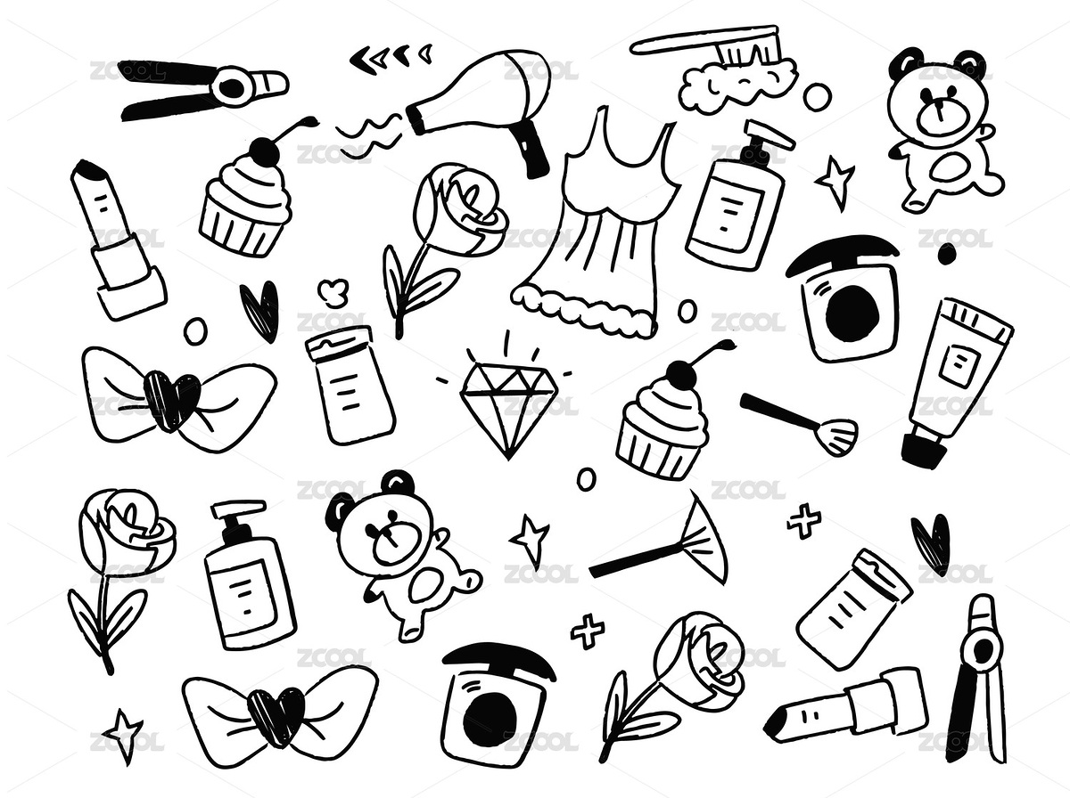 女性化妝用品矢量手繪（主預(yù)覽-3006542） - 未分類 - 站酷設(shè)計師ioe546原創(chuàng)素材 - 站酷ZCOOL