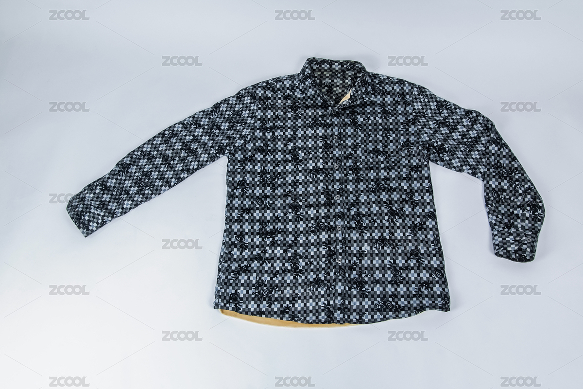 民国风男式小方格长袖衫服装内衣（主预览-241435） - 未分类 - 站酷设计师赞赞尼原创素材 - 站酷ZCOOL