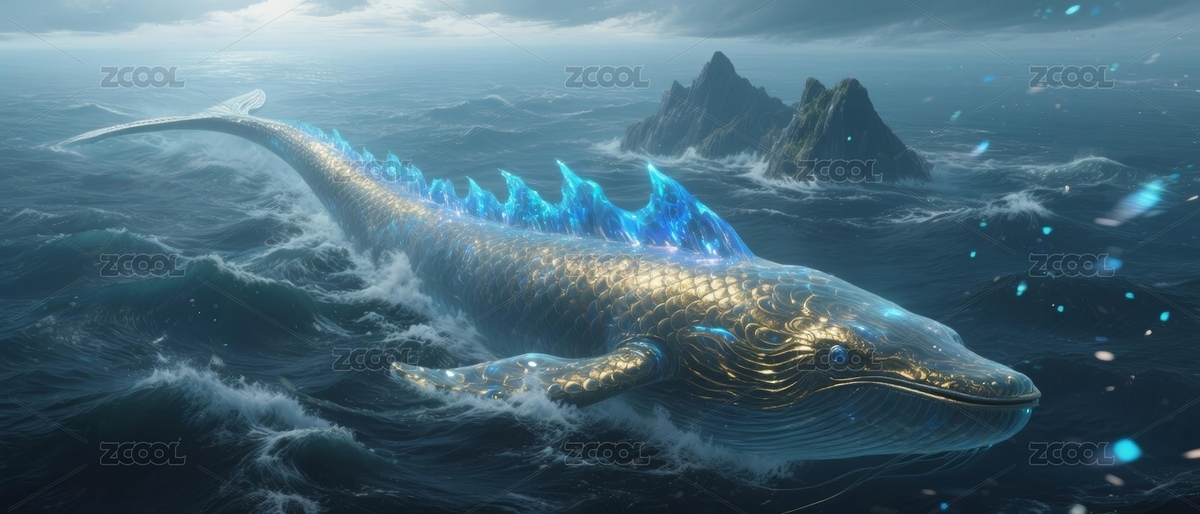 巨鯨奇幻感海洋場(chǎng)景（主預(yù)覽-10594795） - 未分類 - 站酷設(shè)計(jì)師橘貓視覺原創(chuàng)素材 - 站酷ZCOOL