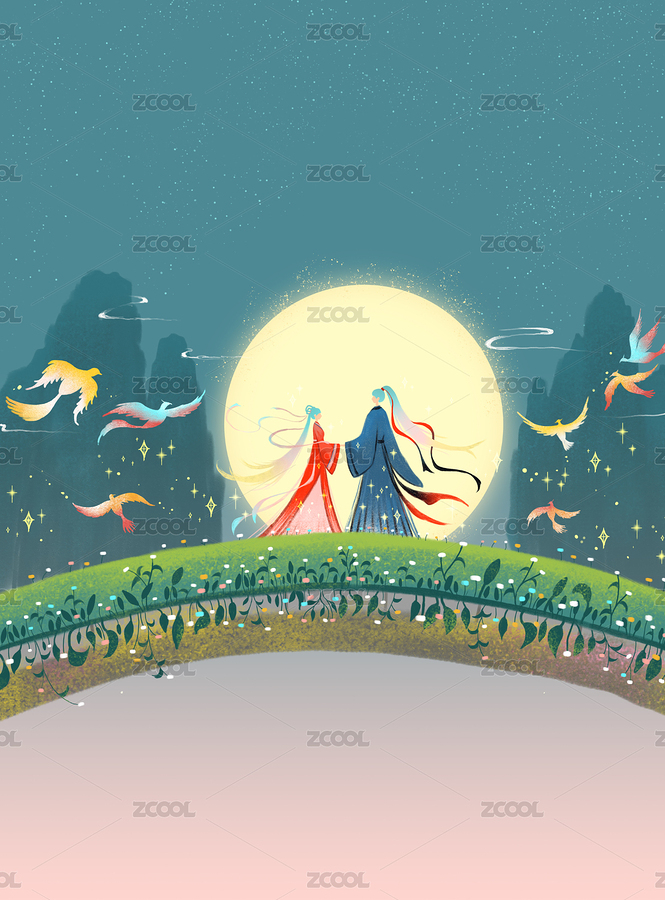 七夕插畫海報（主預覽-10329245） - 未分類 - 站酷設計師早蘇oliver原創(chuàng)素材 - 站酷ZCOOL