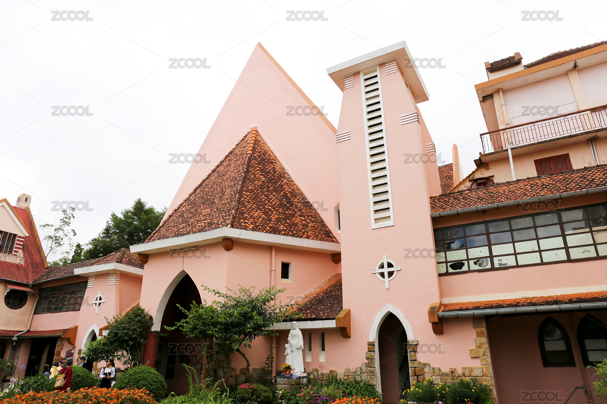 亚洲越南大叻玛丽修道院花园粉色建筑（主预览-3461460） - 未分类 - 站酷设计师请叫我琳爷原创素材 - 站酷ZCOOL