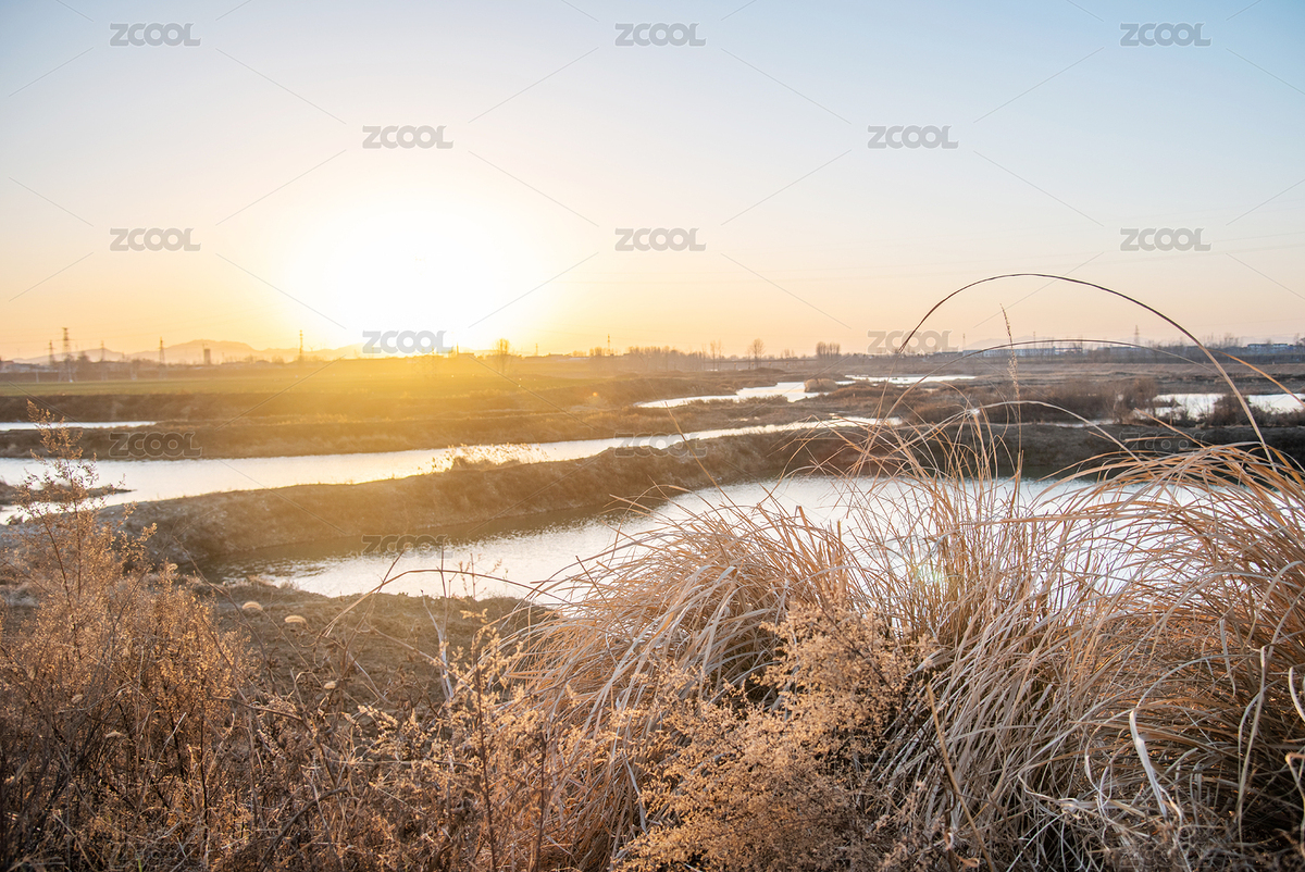 冬季日落時(shí)的河畔風(fēng)光（主預(yù)覽-9050592） - 未分類 - 站酷設(shè)計(jì)師racin原創(chuàng)素材 - 站酷ZCOOL
