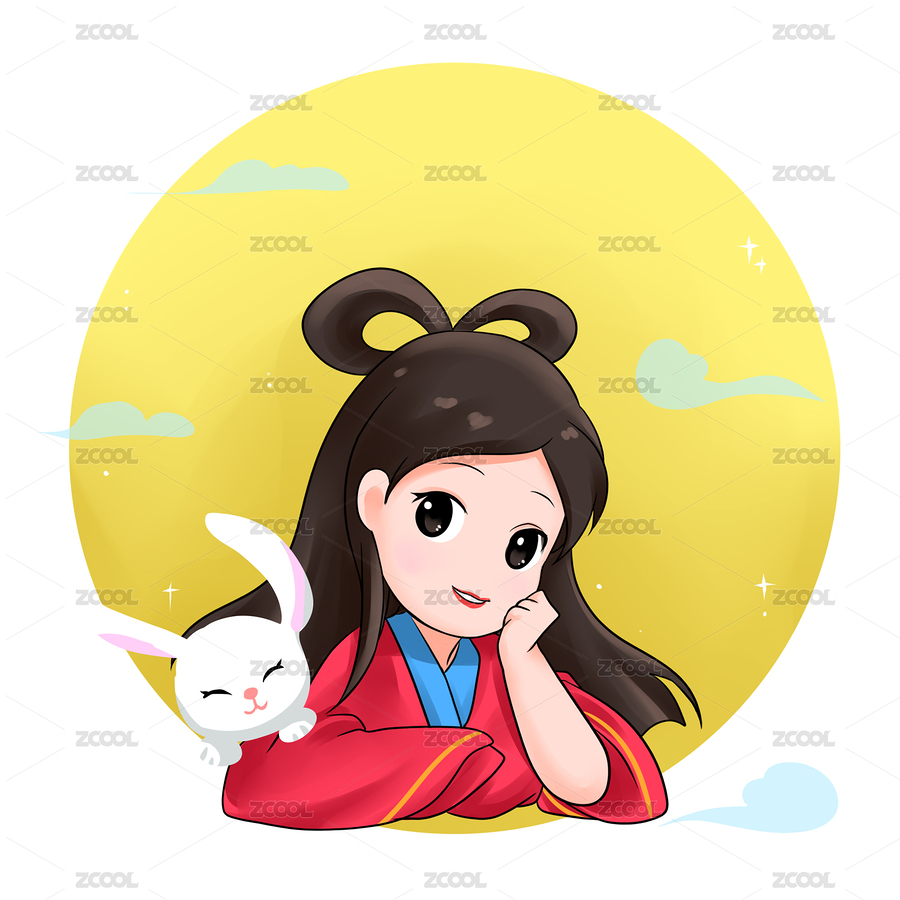 卡通手绘中秋节人物嫦娥插画（主预览-5349944） - 未分类 - 站酷设计师安147123原创素材 - 站酷ZCOOL