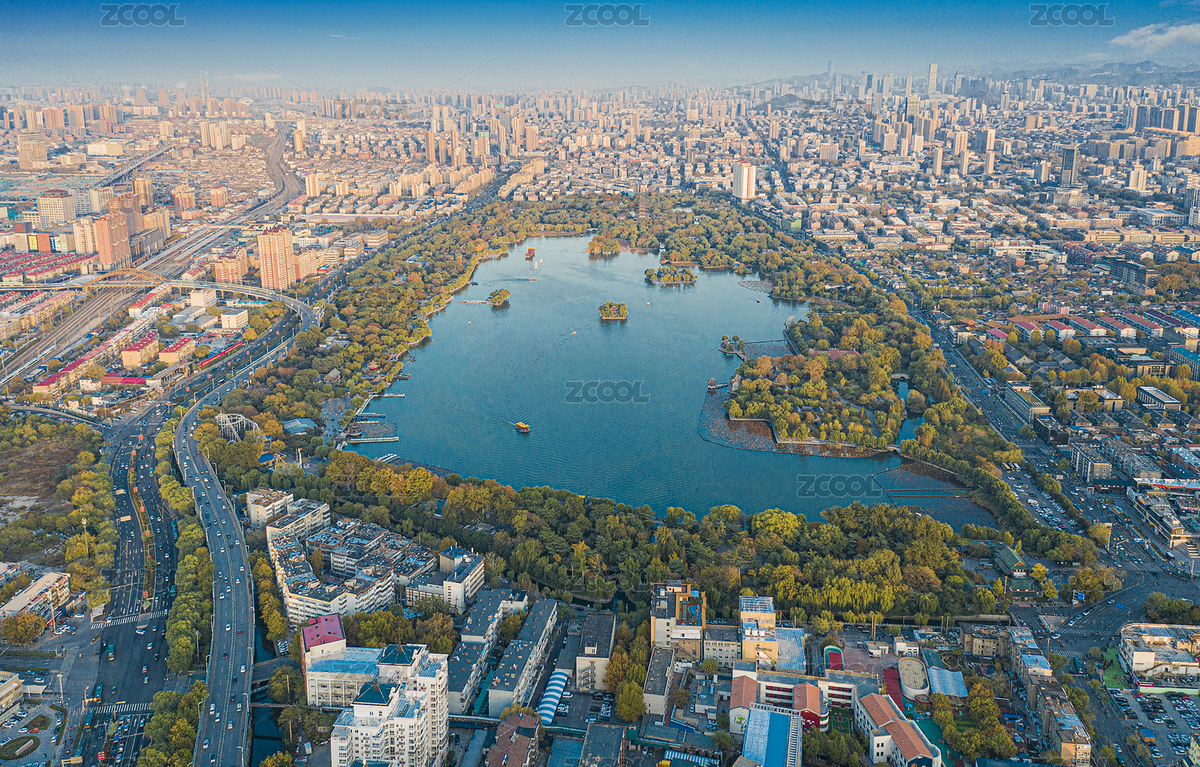 航拍山东济南大明湖秋景（主预览-8044564） - 未分类 - 站酷设计师景雄建筑摄影原创素材 - 站酷ZCOOL