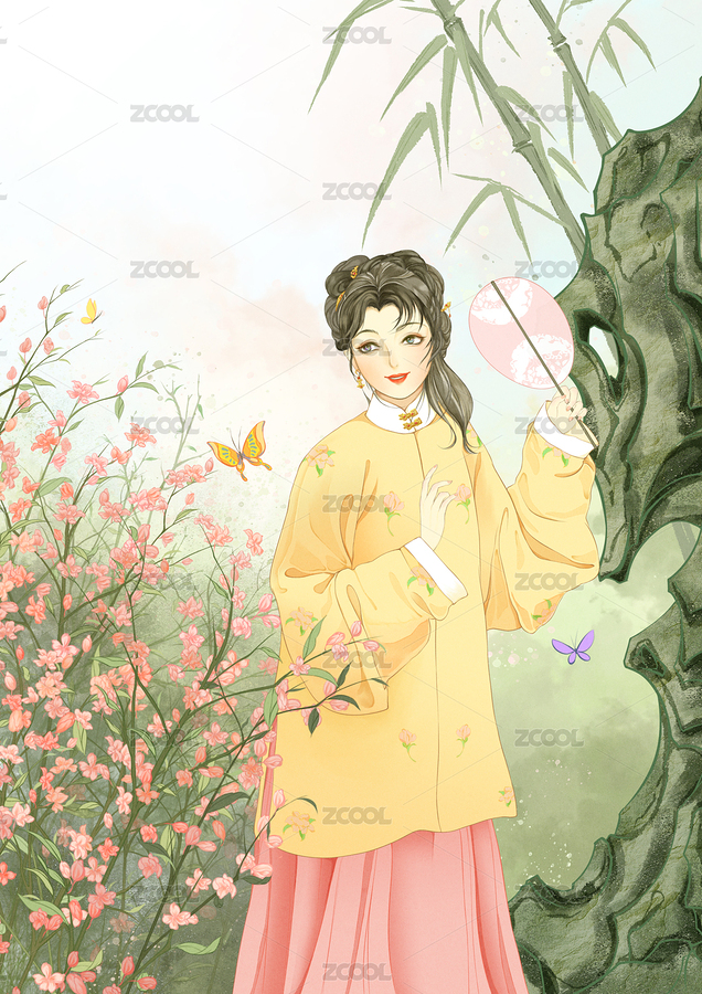 寶釵撲蝶（主預覽-7817586） - 未分類 - 站酷設計師哈利威爾原創(chuàng)素材 - 站酷ZCOOL