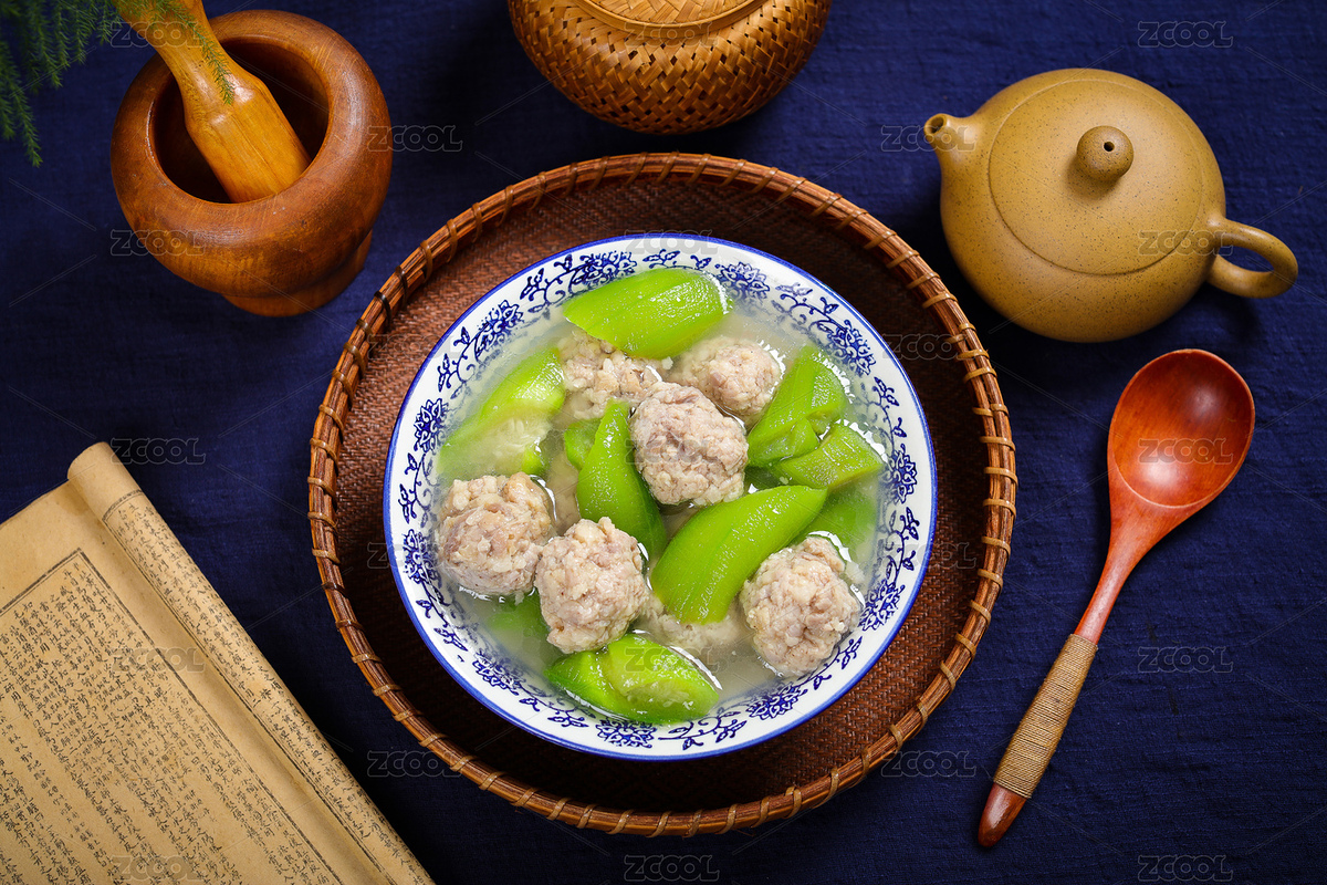 快餐外賣菜肴美食勝瓜鮮肉丸子湯（主預覽-6359980） - 未分類 - 站酷設計師曇華碎影原創(chuàng)素材 - 站酷ZCOOL