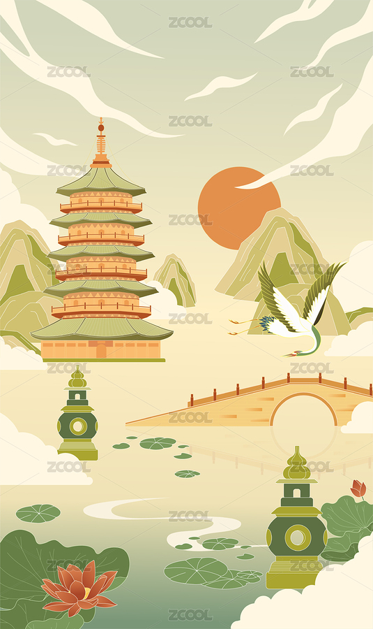 春天的杭州插画（主预览-5297666） - 未分类 - 站酷设计师速写84原创素材 - 站酷ZCOOL