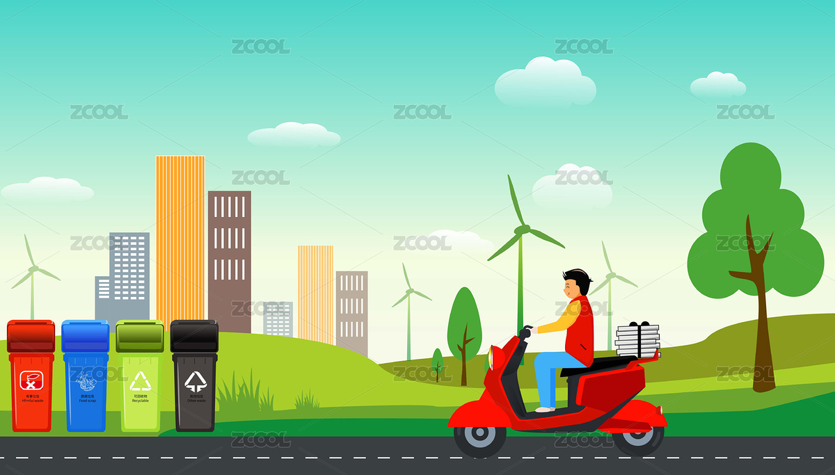 騎著電瓶車送快遞的小哥哥（主預(yù)覽-4294364） - 未分類 - 站酷設(shè)計(jì)師翻江倒海小土豆原創(chuàng)素材 - 站酷ZCOOL
