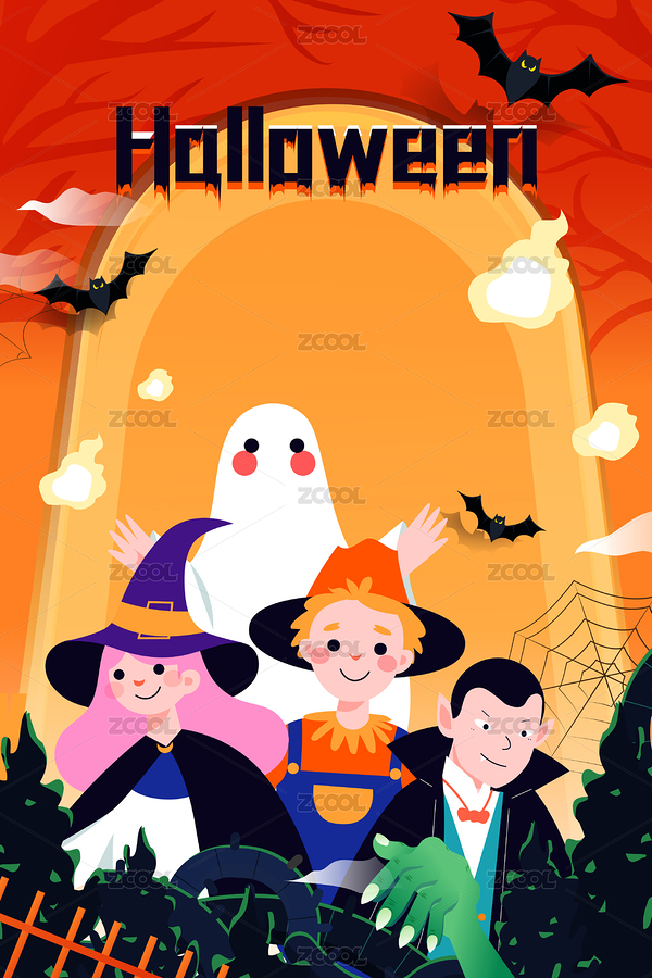 万圣节鬼怪矢量插画（主预览-4025322） - 未分类 - 站酷设计师keeein原创素材 - 站酷ZCOOL