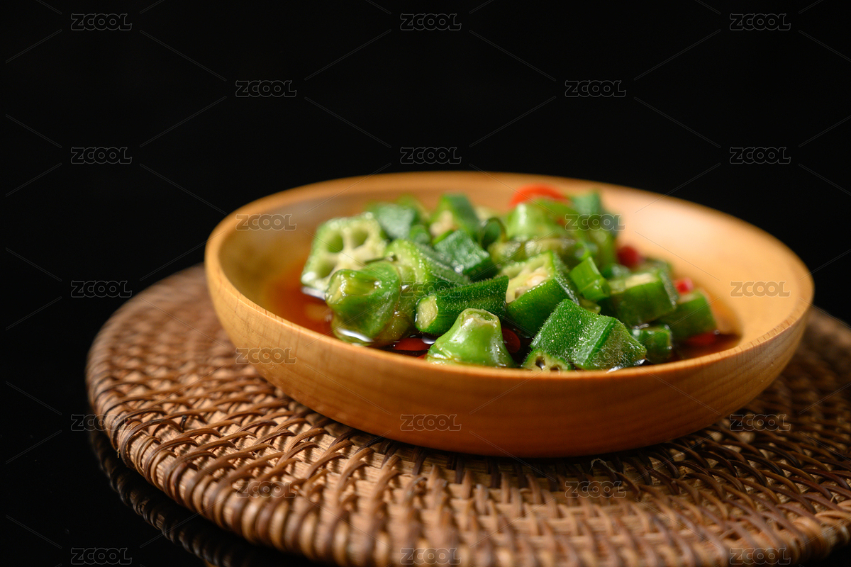 桌面上的盤子里的美味可口的涼拌秋葵（主預(yù)覽-9025166） - 未分類 - 站酷設(shè)計(jì)師我是小助理原創(chuàng)素材 - 站酷ZCOOL