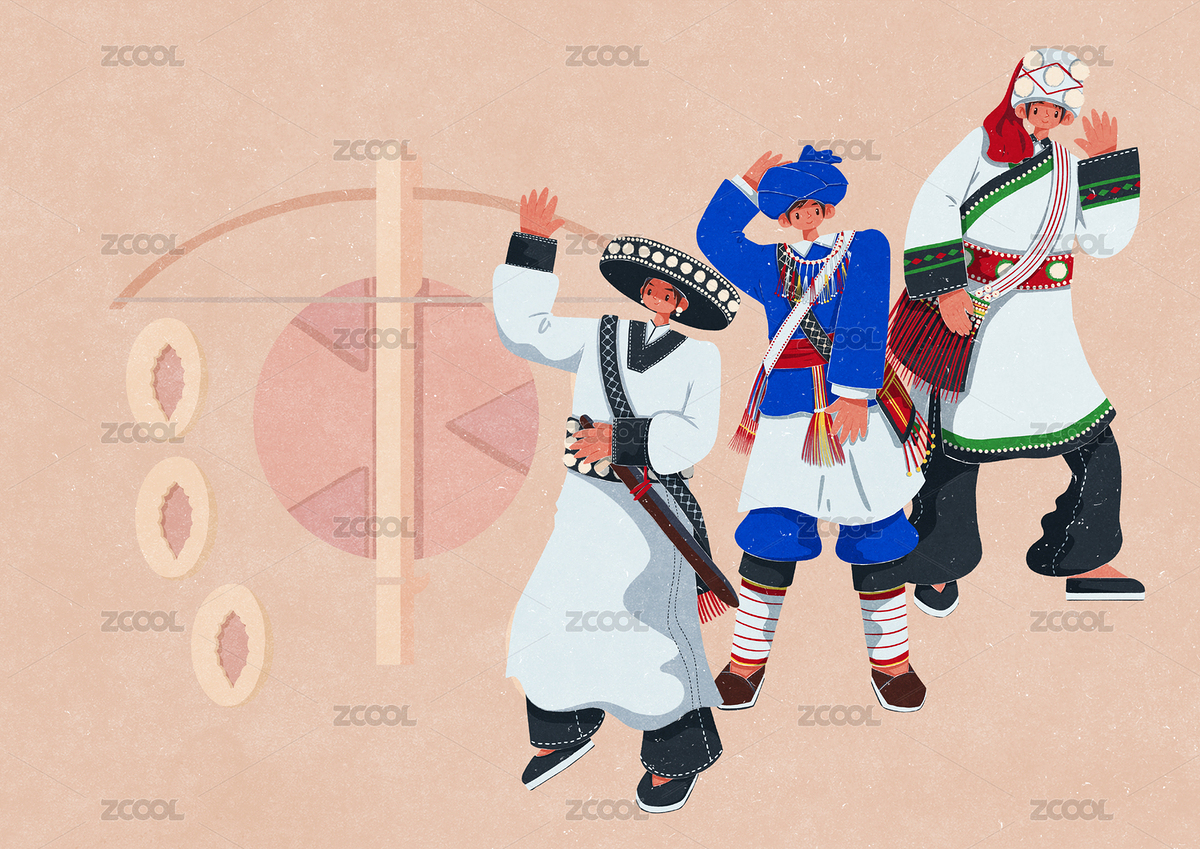 傈僳族不同男性服飾（主預(yù)覽-8319988） - 未分類(lèi) - 站酷設(shè)計(jì)師歪蹄原創(chuàng)素材 - 站酷ZCOOL