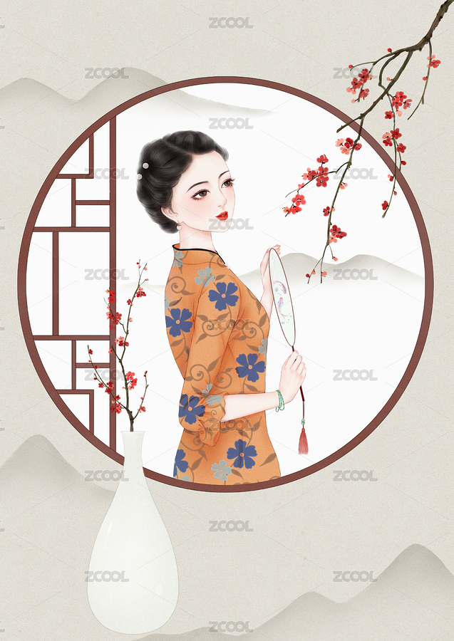 民国旗袍美人（主预览-6179983） - 未分类 - 站酷设计师甘草的画园原创素材 - 站酷ZCOOL