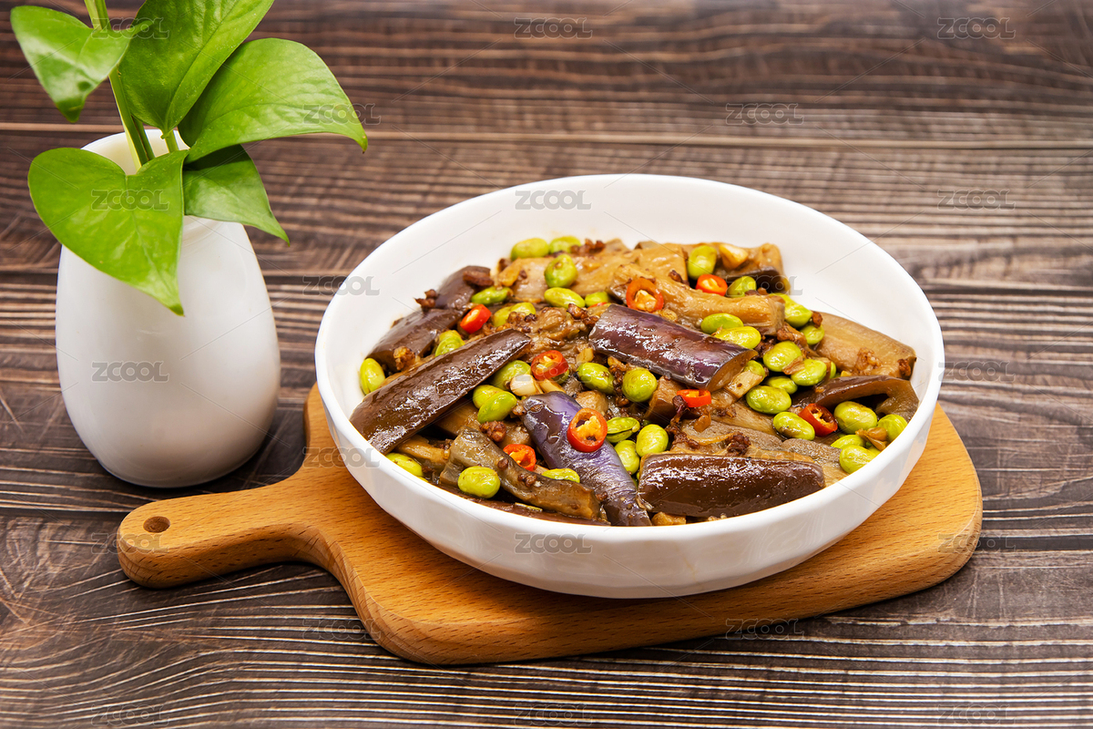 木桌背景一盤毛豆燒茄子（主預(yù)覽-9098095） - 未分類 - 站酷設(shè)計師范范0809原創(chuàng)素材 - 站酷ZCOOL