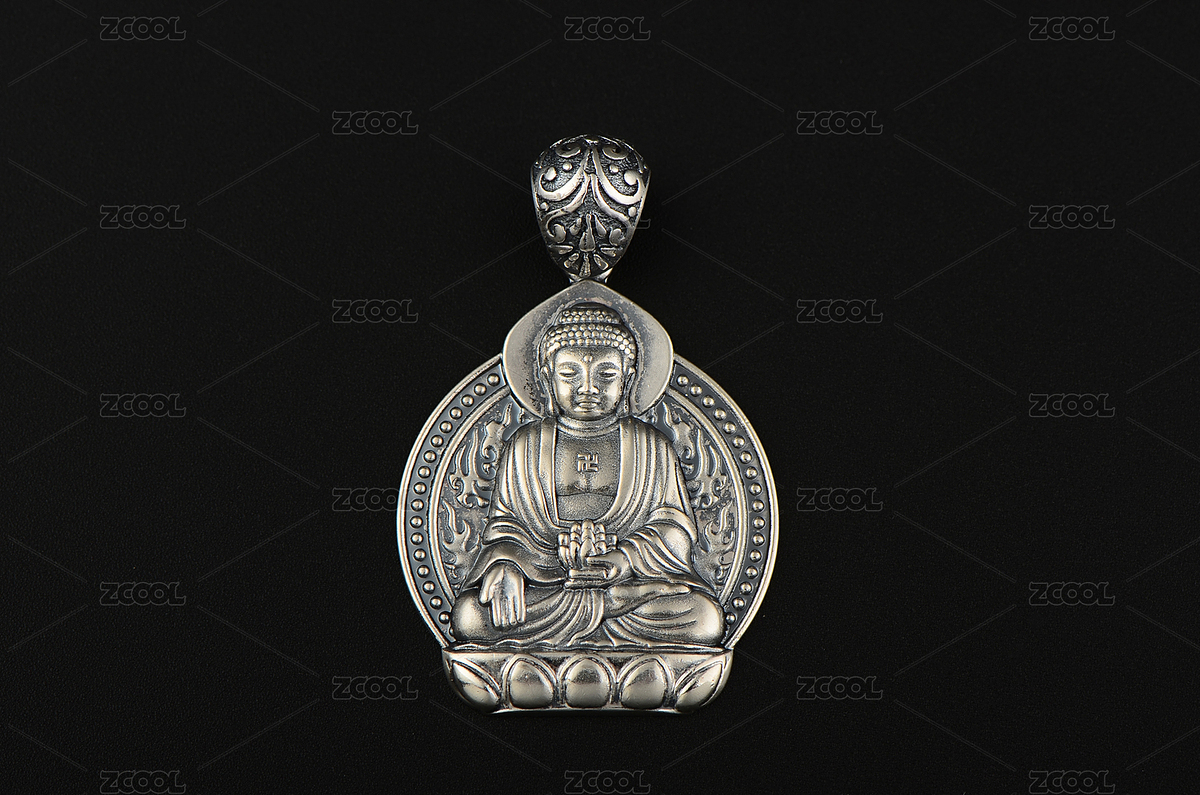 黑色背景上的純銀阿彌陀佛像吊墜項(xiàng)鏈（主預(yù)覽-8873178） - 未分類 - 站酷設(shè)計(jì)師唯亞原創(chuàng)素材 - 站酷ZCOOL