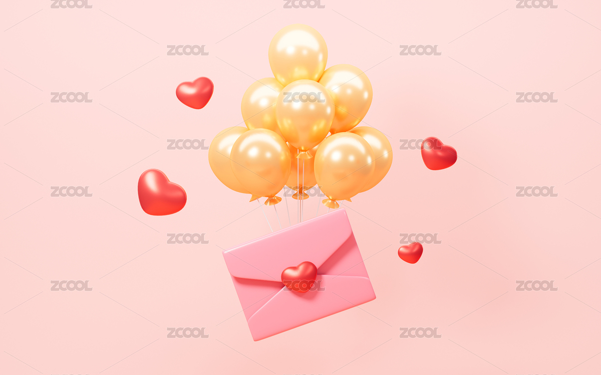 卡通情人節(jié)情書請柬婚禮文案模板3D渲染（主預(yù)覽-8313606） - 未分類 - 站酷設(shè)計師TinaJi0718原創(chuàng)素材 - 站酷ZCOOL