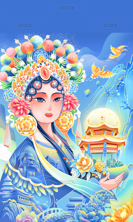 唱戏豫剧非物质文化遗产北京河南中国传统文（主预览-222756） - 未分类 - 站酷设计师天平甜品原创素材 - 站酷ZCOOL