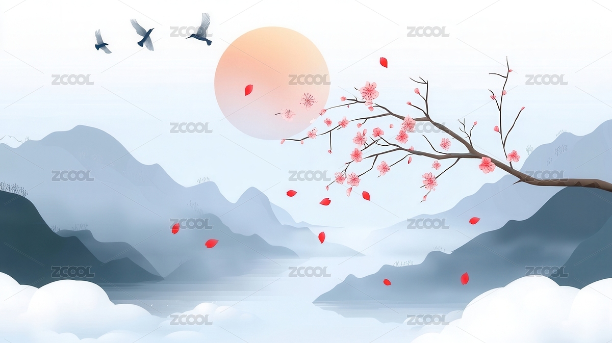 立冬冬天自然風景插畫（主預覽-8965127） - 未分類 - 站酷設計師lhj6688原創(chuàng)素材 - 站酷ZCOOL