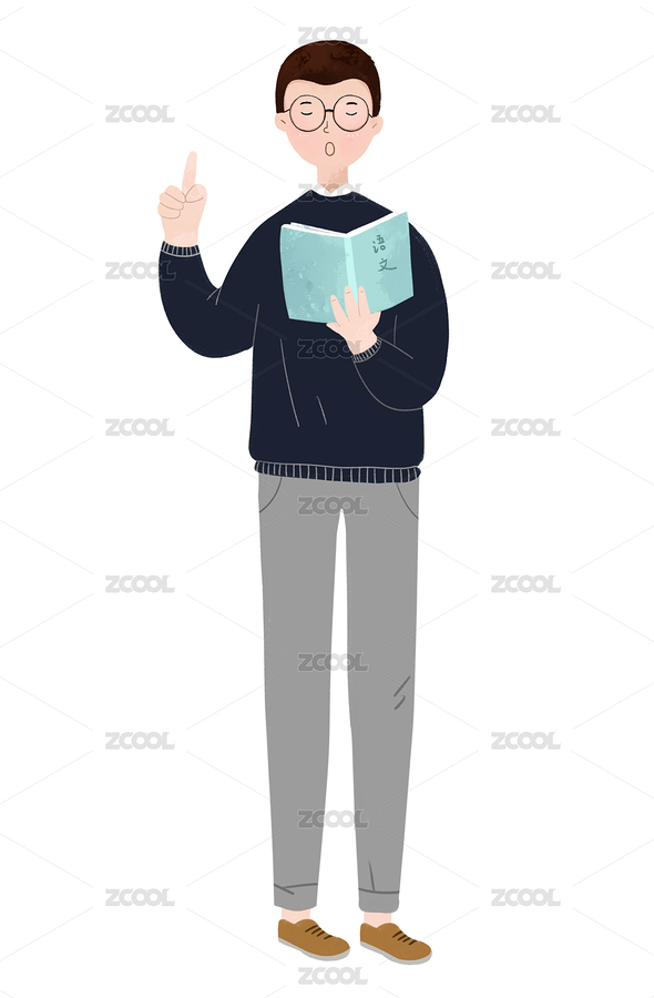 語文課男老師拿著書本講課（主預(yù)覽-5599623） - 未分類 - 站酷設(shè)計(jì)師周小痘原創(chuàng)素材 - 站酷ZCOOL