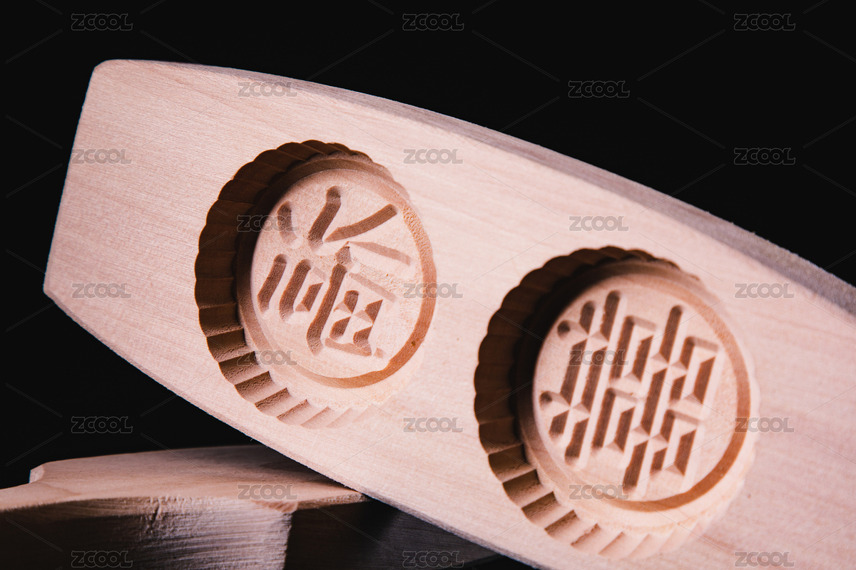 特寫黑色背景分離福字和雙喜字木質(zhì)餅印模具（主預(yù)覽-7574354） - 未分類 - 站酷設(shè)計(jì)師KilitoChan原創(chuàng)素材 - 站酷ZCOOL