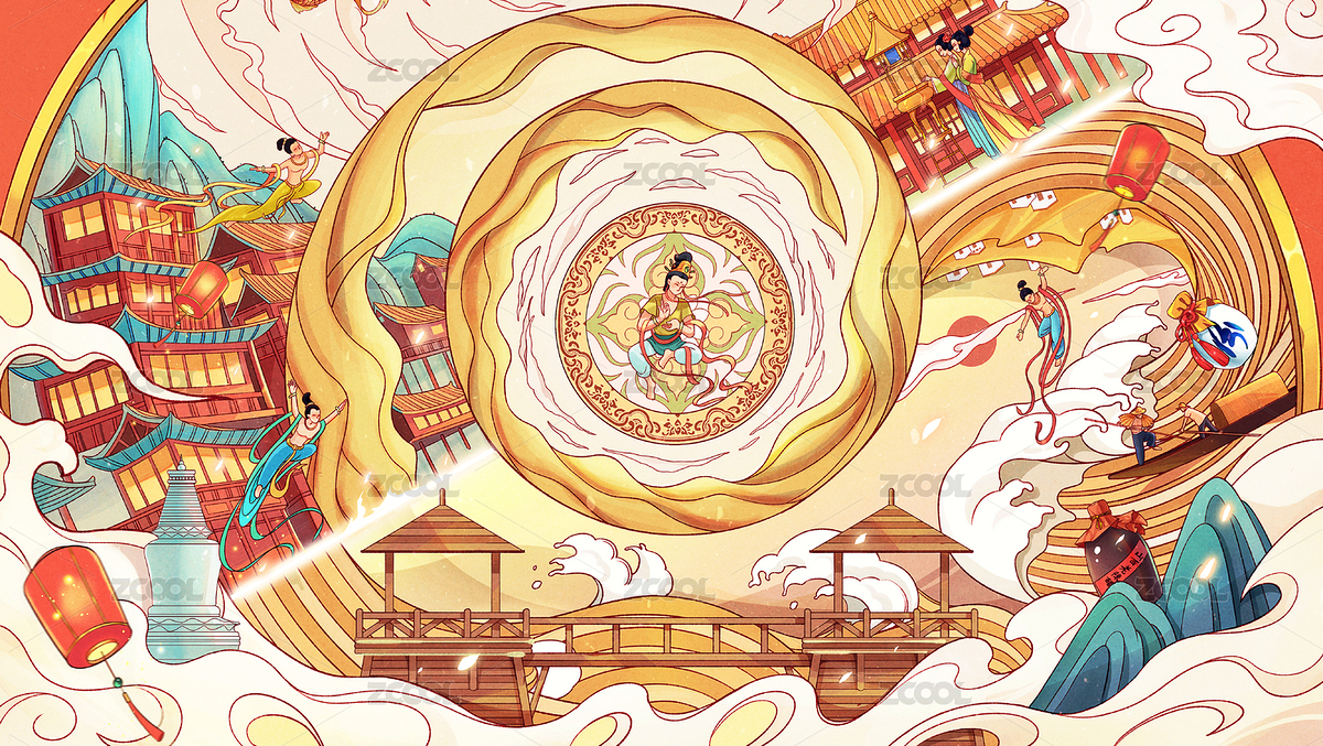 國潮插畫（主預(yù)覽-799346） - 未分類 - 站酷設(shè)計師紅鯉魚與雨原創(chuàng)素材 - 站酷ZCOOL