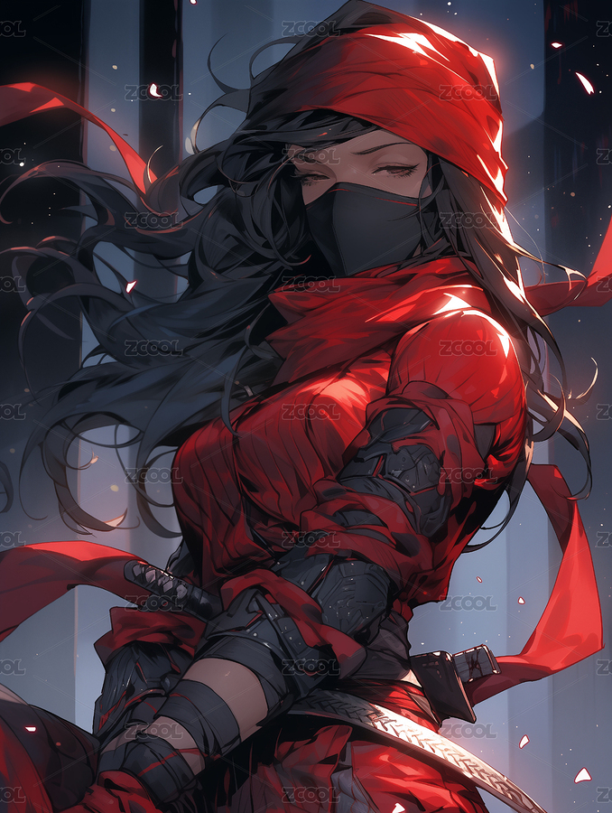 红衣女武士插画（主预览-7654217） - 未分类 - 站酷设计师麦田run原创素材 - 站酷ZCOOL