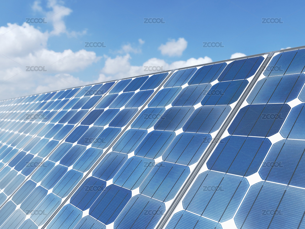 蓝天白云下的可再生清洁能源概念的太阳能电池板阵列背景素材（主预览-6434432） - 未分类 - 站酷设计师jivacore原创素材 - 站酷ZCOOL
